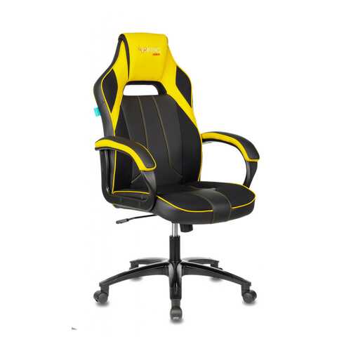 Кресло игровое Бюрократ VIKING 2 AERO YELLOW черный/желтый искусст.кожа/ткань в Много Мебели